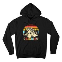 Funny Grandpaw Retro Vintage Pitbull Lovers Grandparents Day Hoodie