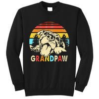 Funny Grandpaw Retro Vintage Pitbull Lovers Grandparents Day Sweatshirt