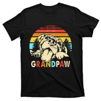 Funny Grandpaw Retro Vintage Pitbull Lovers Grandparents Day T-Shirt