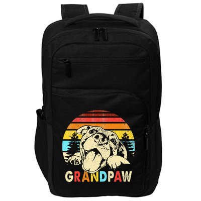Funny Grandpaw Retro Vintage Pitbull Lovers Grandparents Day Impact Tech Backpack