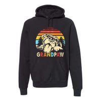 Funny Grandpaw Retro Vintage Pitbull Lovers Grandparents Day Premium Hoodie