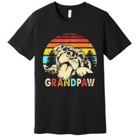 Funny Grandpaw Retro Vintage Pitbull Lovers Grandparents Day Premium T-Shirt