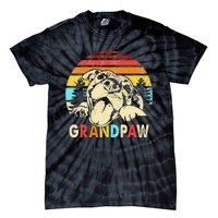 Funny Grandpaw Retro Vintage Pitbull Lovers Grandparents Day Tie-Dye T-Shirt