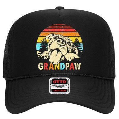 Funny Grandpaw Retro Vintage Pitbull Lovers Grandparents Day Trucker Hat