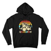 Funny Grandpaw Retro Vintage Pitbull Lovers Grandparents Day Tall Hoodie