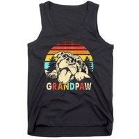 Funny Grandpaw Retro Vintage Pitbull Lovers Grandparents Day Tank Top