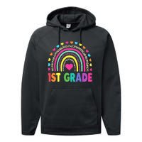 First Grade Rainbow Teacher Team 1st Grade Squad Performance Fleece Hoodie