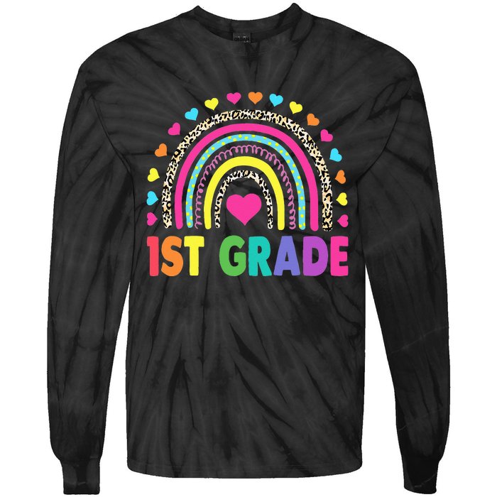 First Grade Rainbow Teacher Team 1st Grade Squad Tie-Dye Long Sleeve Shirt