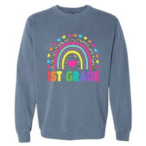 First Grade Rainbow Teacher Team 1st Grade Squad Garment-Dyed Sweatshirt