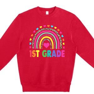 First Grade Rainbow Teacher Team 1st Grade Squad Premium Crewneck Sweatshirt