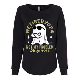 Funny Ghost Retired 2024 Not My Problem Anymore Dad Grandpa Womens California Wash Sweatshirt