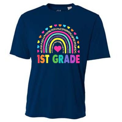 First Grade RainbowTeacher Team 1st Grade Squad Cooling Performance Crew T-Shirt