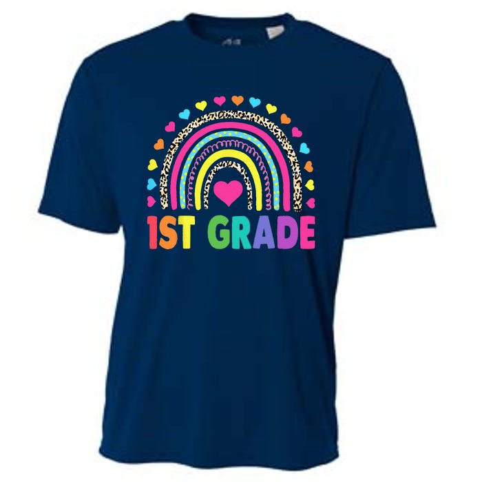 First Grade RainbowTeacher Team 1st Grade Squad Cooling Performance Crew T-Shirt