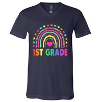 First Grade RainbowTeacher Team 1st Grade Squad V-Neck T-Shirt