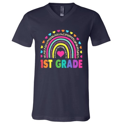 First Grade RainbowTeacher Team 1st Grade Squad V-Neck T-Shirt