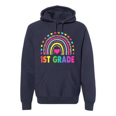 First Grade RainbowTeacher Team 1st Grade Squad Premium Hoodie