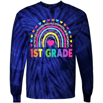 First Grade RainbowTeacher Team 1st Grade Squad Tie-Dye Long Sleeve Shirt