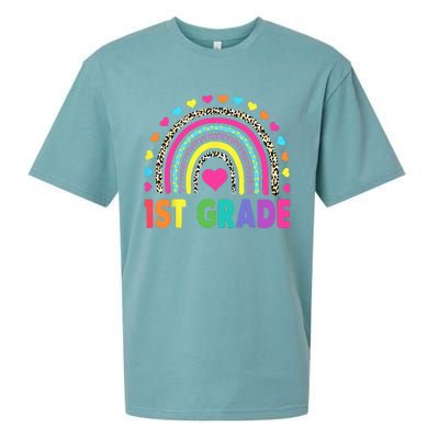 First Grade RainbowTeacher Team 1st Grade Squad Sueded Cloud Jersey T-Shirt