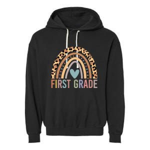 First Grade Rainbow Girl Boy Teacher Team 1st Grade Squad Garment-Dyed Fleece Hoodie