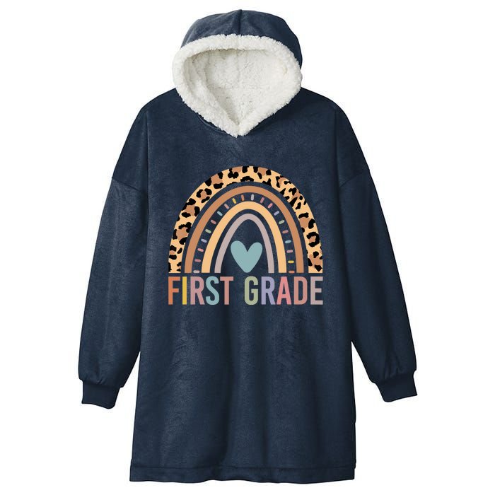 First Grade Rainbow Girl Boy Teacher Team 1st Grade Squad Hooded Wearable Blanket