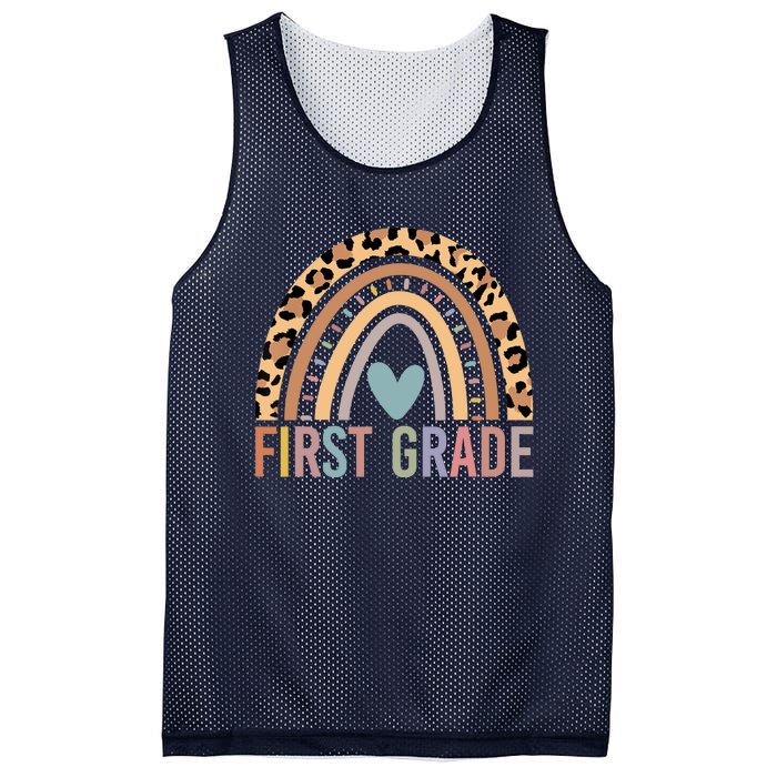 First Grade Rainbow Girl Boy Teacher Team 1st Grade Squad Mesh Reversible Basketball Jersey Tank