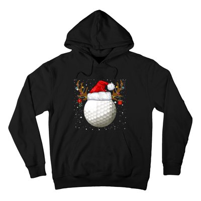 Funny Golf Reindeer Santa Hat Christmas Holiday Gifts Hoodie