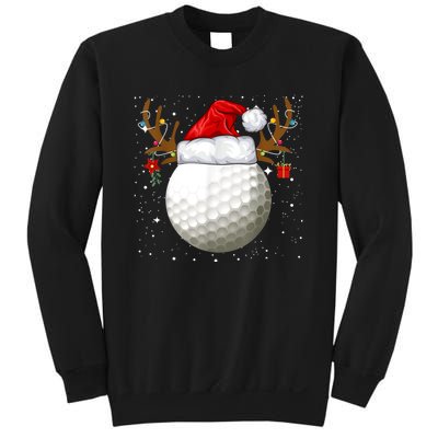 Funny Golf Reindeer Santa Hat Christmas Holiday Gifts Sweatshirt