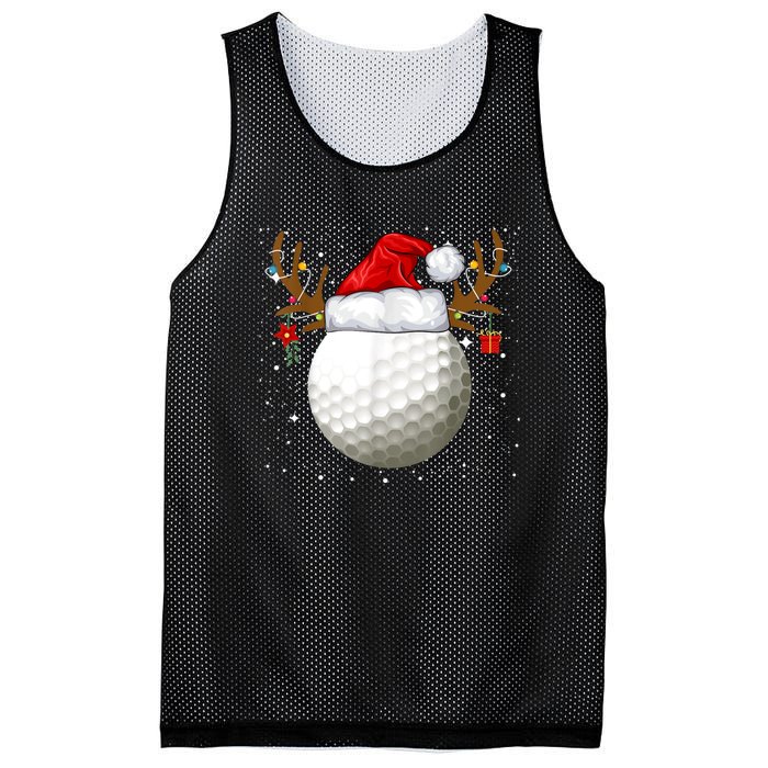 Funny Golf Reindeer Santa Hat Christmas Holiday Gifts Mesh Reversible Basketball Jersey Tank