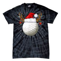 Funny Golf Reindeer Santa Hat Christmas Holiday Gifts Tie-Dye T-Shirt