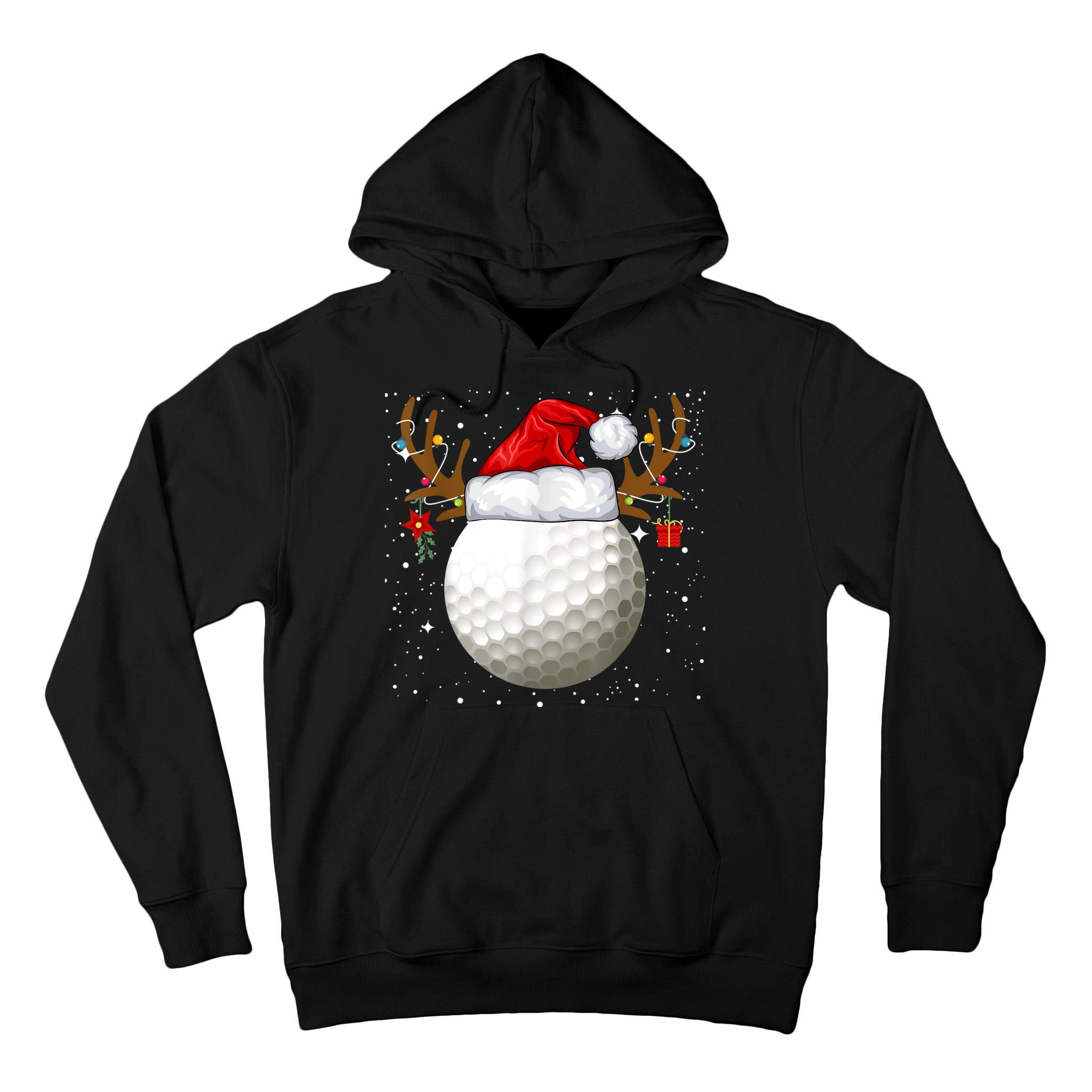 Funny Golf Reindeer Santa Hat Christmas Holiday Gifts Tall Hoodie