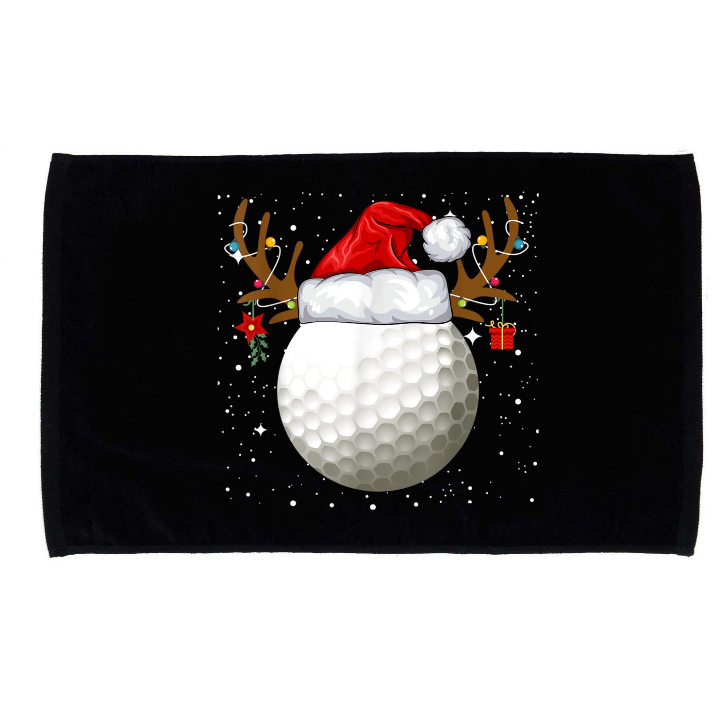 Funny Golf Reindeer Santa Hat Christmas Holiday Gifts Microfiber Hand Towel