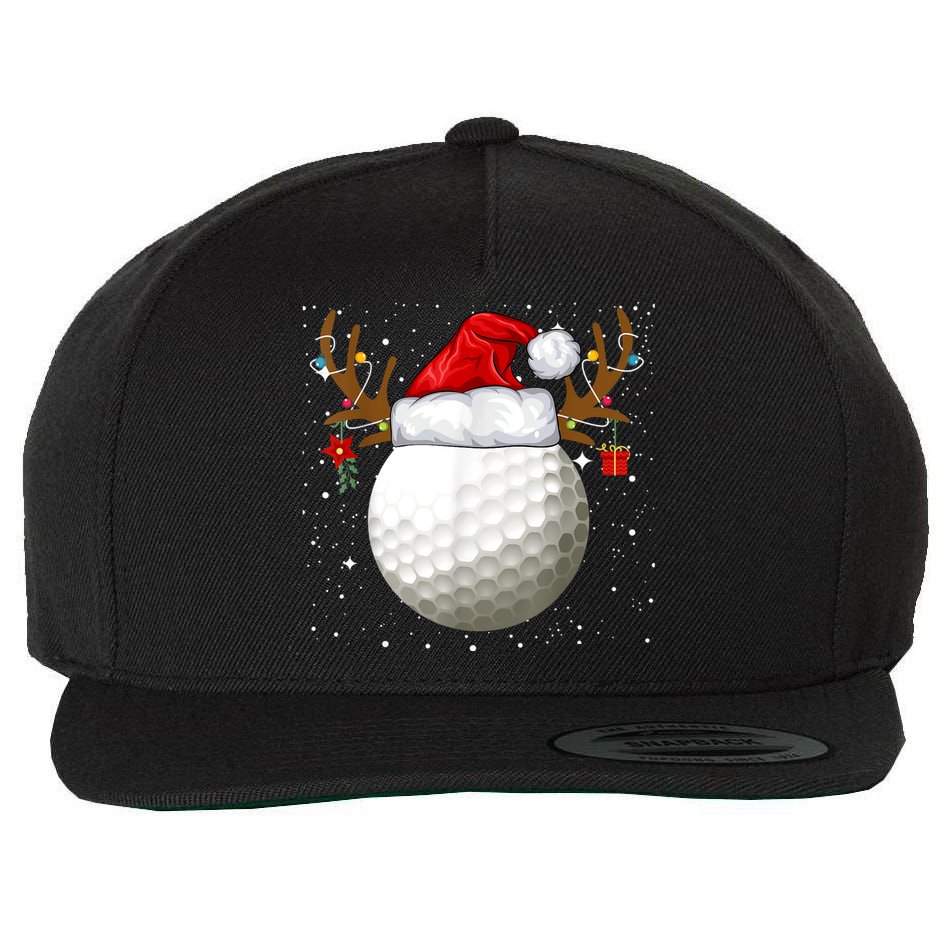 Funny Golf Reindeer Santa Hat Christmas Holiday Gifts Wool Snapback Cap