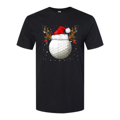 Funny Golf Reindeer Santa Hat Christmas Holiday Gifts Softstyle CVC T-Shirt