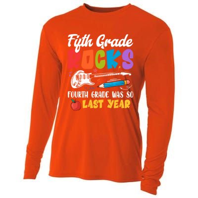 Fifth Grade Rocks 4Th Grade Was So Last Year Back To School Cute Gift Cooling Performance Long Sleeve Crew