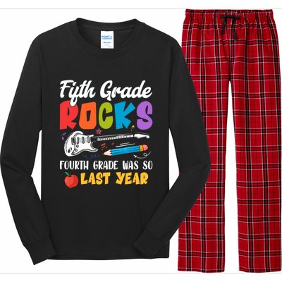 Fifth Grade Rocks 4Th Grade Was So Last Year Back To School Cute Gift Long Sleeve Pajama Set