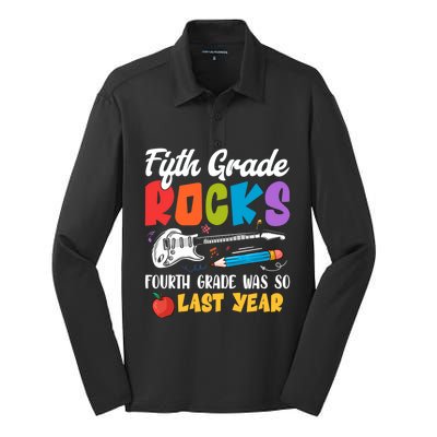 Fifth Grade Rocks 4Th Grade Was So Last Year Back To School Cute Gift Silk Touch Performance Long Sleeve Polo