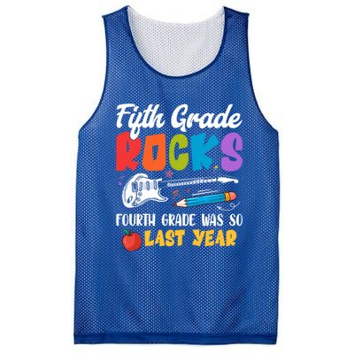 Fifth Grade Rocks 4Th Grade Was So Last Year Back To School Cute Gift Mesh Reversible Basketball Jersey Tank