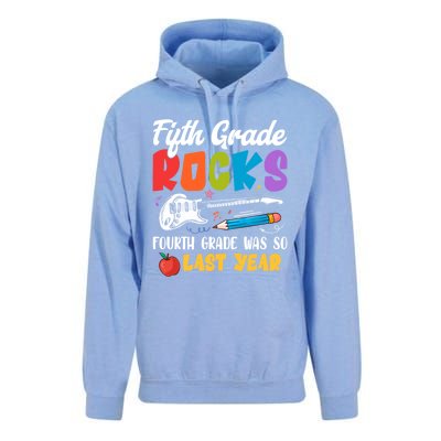 Fifth Grade Rocks 4Th Grade Was So Last Year Back To School Cute Gift Unisex Surf Hoodie