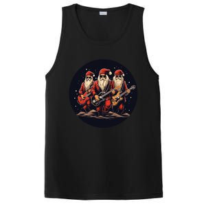 Funny Guitar Rocker With Santa Claus For Happy Christmas Eve Gift PosiCharge Competitor Tank