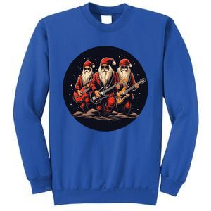 Funny Guitar Rocker With Santa Claus For Happy Christmas Eve Gift Sweatshirt