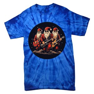 Funny Guitar Rocker With Santa Claus For Happy Christmas Eve Gift Tie-Dye T-Shirt