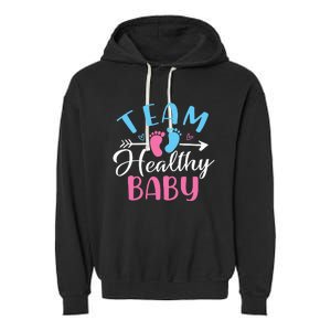 Funny Gender Reveal Team Healthy baby Shower Party Garment-Dyed Fleece Hoodie