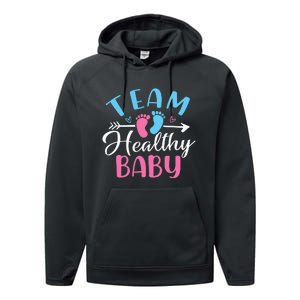 Funny Gender Reveal Team Healthy baby Shower Party Performance Fleece Hoodie