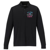 Funny Gender Reveal Team Healthy baby Shower Party Performance Long Sleeve Polo