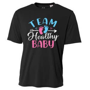 Funny Gender Reveal Team Healthy baby Shower Party Cooling Performance Crew T-Shirt