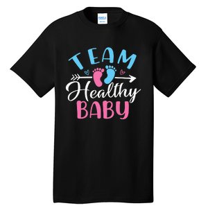 Funny Gender Reveal Team Healthy baby Shower Party Tall T-Shirt