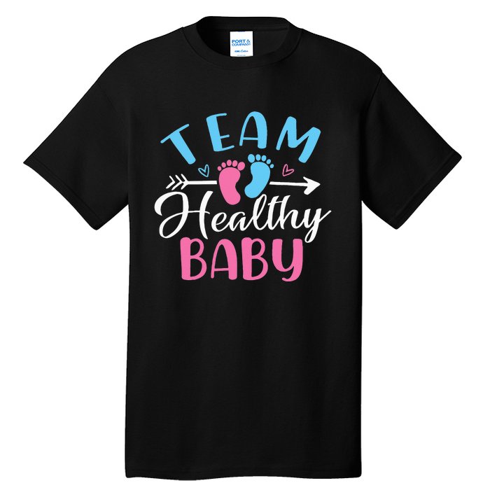 Funny Gender Reveal Team Healthy baby Shower Party Tall T-Shirt