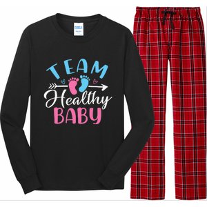 Funny Gender Reveal Team Healthy baby Shower Party Long Sleeve Pajama Set