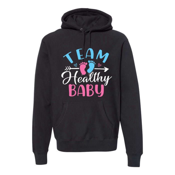 Funny Gender Reveal Team Healthy baby Shower Party Premium Hoodie