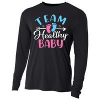 Funny Gender Reveal Team Healthy baby Shower Party Cooling Performance Long Sleeve Crew